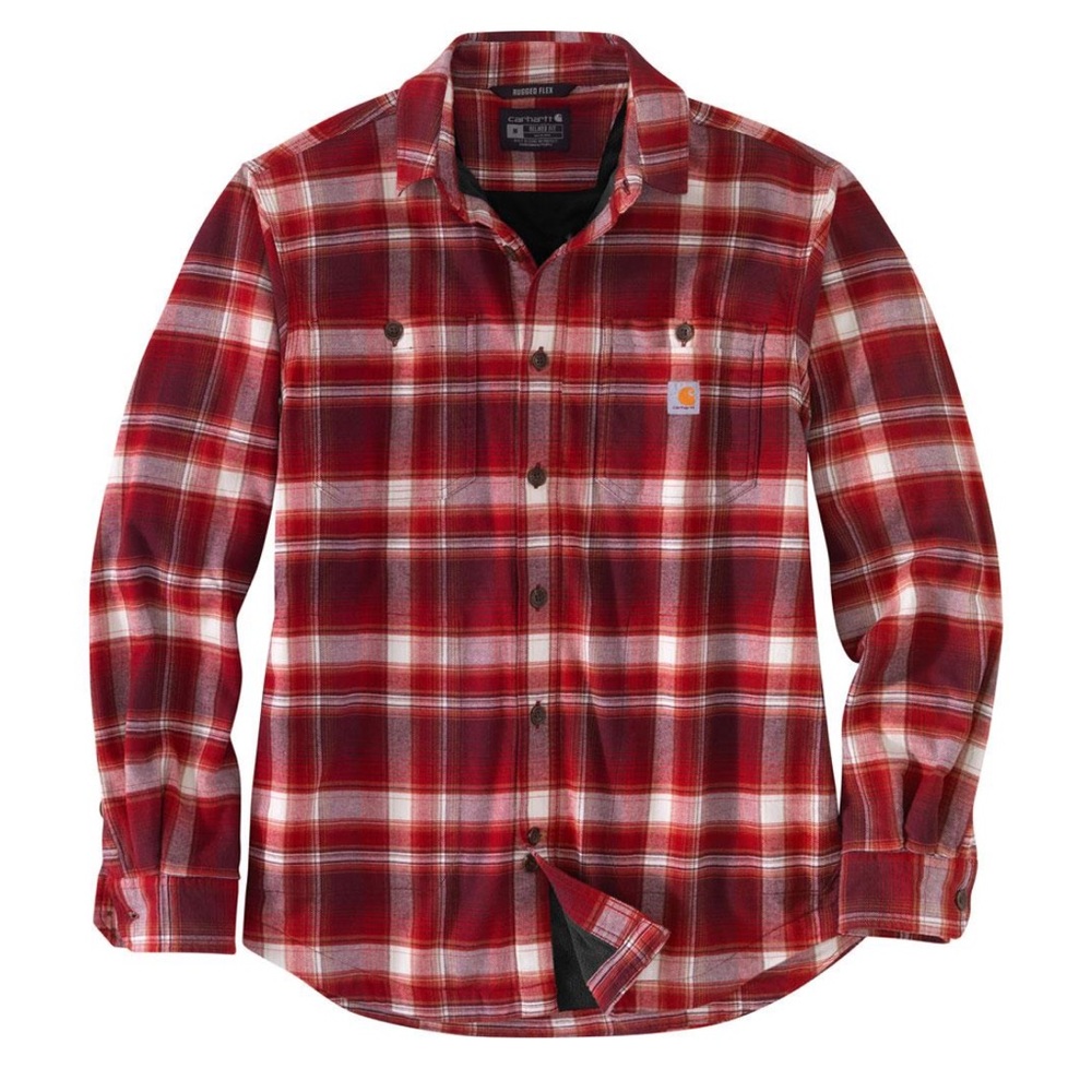 CARHARTT RUGGED FLEX RELAXED FIT MIDWEIGHT FLANNEL FLEECE LINED SHIRT MEN'S